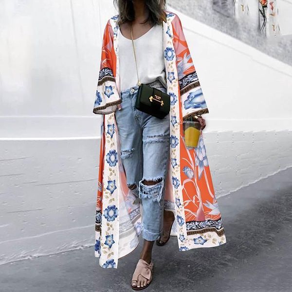 women's blouses & shirts elegant printed kimono cape zanzea women's summer long sleeve blusas female floral open stitch beach over, White
women's blouses & shirts elegant printed kimono cape zanzea women's summer long sleeve blusas female floral open stitch beach over, White