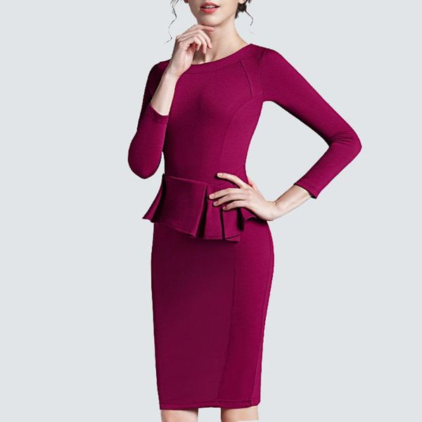 casual dresses women formal elegant 3/4 sleeve peplum one-pieced office lady slim pencil dress 1hg635, Black;gray
casual dresses women formal elegant 3/4 sleeve peplum one-pieced office lady slim pencil dress 1hg635, Black;gray