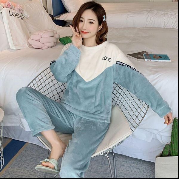 2pcs pajamas suit casual womens sleepwears sleep set pijamas coral fleece nightwear winter home clothes soft intimate lingerie, Black;red
2pcs pajamas suit casual womens sleepwears sleep set pijamas coral fleece nightwear winter home clothes soft intimate lingerie, Black;red