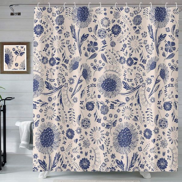 floral shower curtain, navy blue daisy sunflower bathroom decoration vintage farmhouse plant shower curtains, 72Ã72 inch
floral shower curtain, navy blue daisy sunflower bathroom decoration vintage farmhouse plant shower curtains, 72Ã72 inch