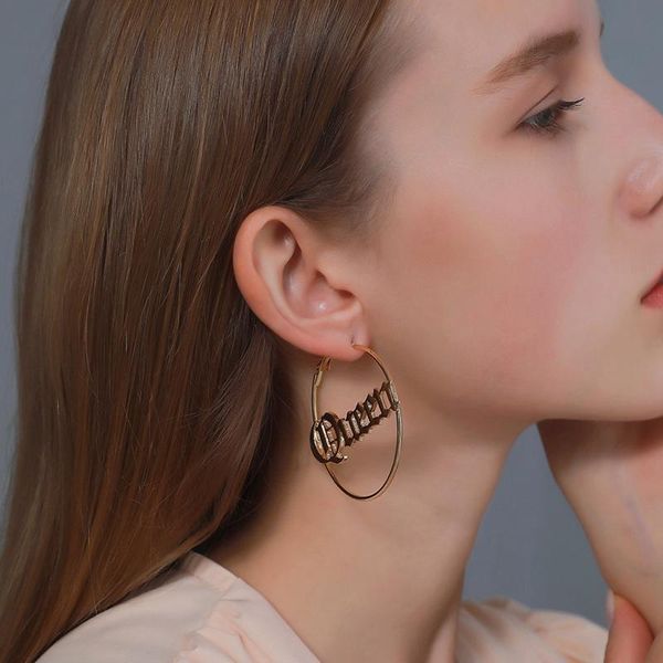 hoop & huggie exaggerated large round letter queen earring gold silver color oversize circle earrings ear rings jewelry for women, Golden;silver
hoop & huggie exaggerated large round letter queen earring gold silver color oversize circle earrings ear rings jewelry for women, Golden;silver
