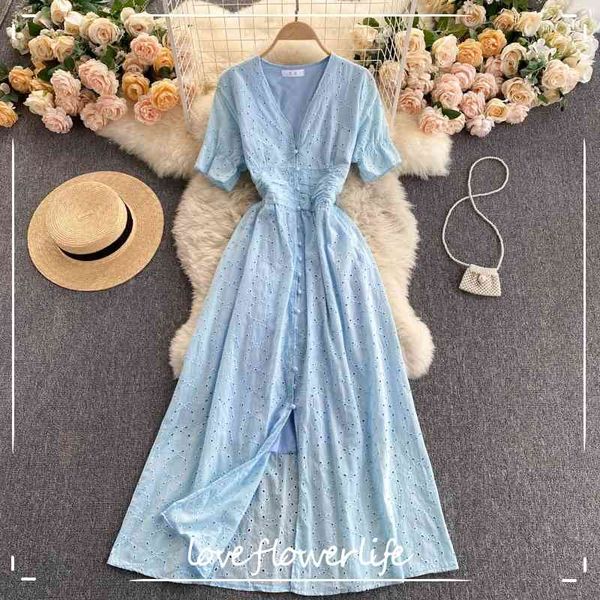 summer casual fashion streetwear split long dress women hollow vacation dress korean v neck short sleeve a-line dress 210521, Black;gray
summer casual fashion streetwear split long dress women hollow vacation dress korean v neck short sleeve a-line dress 210521, Black;gray