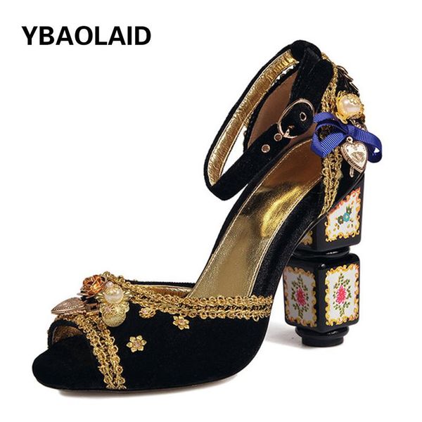 sandals vintage flower decoration strange heel summer high-end crystal pearl elegant super high wedding shoes, Black
sandals vintage flower decoration strange heel summer high-end crystal pearl elegant super high wedding shoes, Black