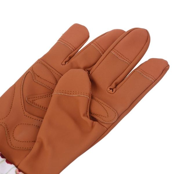 disposable gloves b2rb 1 pair floral print gardening faux leather long sleeve cleaning mitten