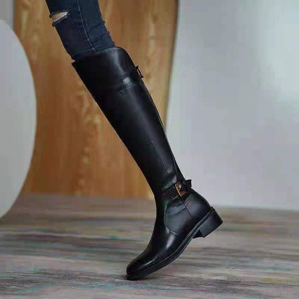 boots belt buckle flat high women spring and autumn british style small wild retro knight over the knee, Black
boots belt buckle flat high women spring and autumn british style small wild retro knight over the knee, Black