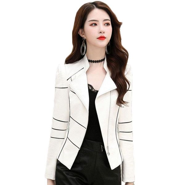 women's leather & faux pu jacket women fashion slim motorcycle coat short biker ladies soft female plus size 4xl y43, Black
women's leather & faux pu jacket women fashion slim motorcycle coat short biker ladies soft female plus size 4xl y43, Black