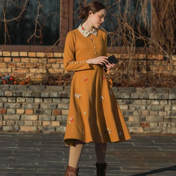 casual dresses lynette's chinoiserie autumn winter original design women mori girls french vintage embroidery knitted, Black;gray
casual dresses lynette's chinoiserie autumn winter original design women mori girls french vintage embroidery knitted, Black;gray