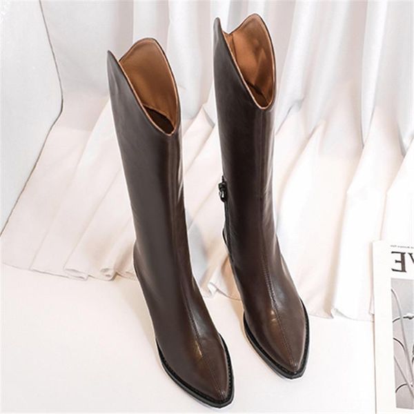 boots platform autumn and winter women's designer pointed toe long barrel western cowboy knee-length white knight, Black
boots platform autumn and winter women's designer pointed toe long barrel western cowboy knee-length white knight, Black