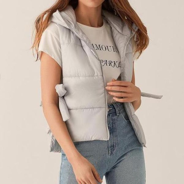 women's vests a fashion simple casual hooded women elegant short coats solid bow lace up loose cotton ladies, Black;white
women's vests a fashion simple casual hooded women elegant short coats solid bow lace up loose cotton ladies, Black;white