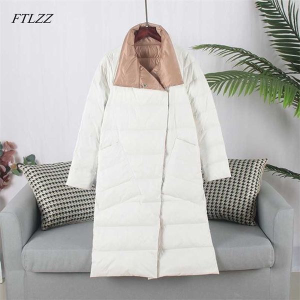 ftlzz duck down jacket women winter long double sided plaid coat female plus size warm down parka slim outwear 211221, Black
ftlzz duck down jacket women winter long double sided plaid coat female plus size warm down parka slim outwear 211221, Black