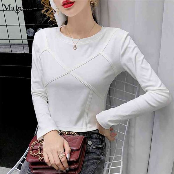 autumn long sleeve cotton womens blouse solid o-neck pullover blouses femme slim casual spliced white shirt women 11208 210512
autumn long sleeve cotton womens blouse solid o-neck pullover blouses femme slim casual spliced white shirt women 11208 210512