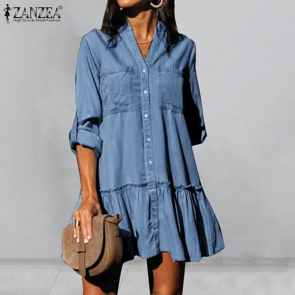 dresses denim blue dress women vintage retro mini vestidos casual patchwork party robe plus size fashion autumn ruffle sundress, Black;gray
dresses denim blue dress women vintage retro mini vestidos casual patchwork party robe plus size fashion autumn ruffle sundress, Black;gray