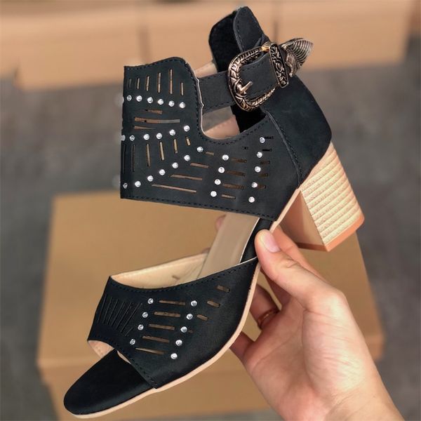 women high heels rhinestones crystals sandal peep-toe leather shoes fashion hollow out sandals summer chunky shoe with zipper size 35-43 01, Black
women high heels rhinestones crystals sandal peep-toe leather shoes fashion hollow out sandals summer chunky shoe with zipper size 35-43 01, Black