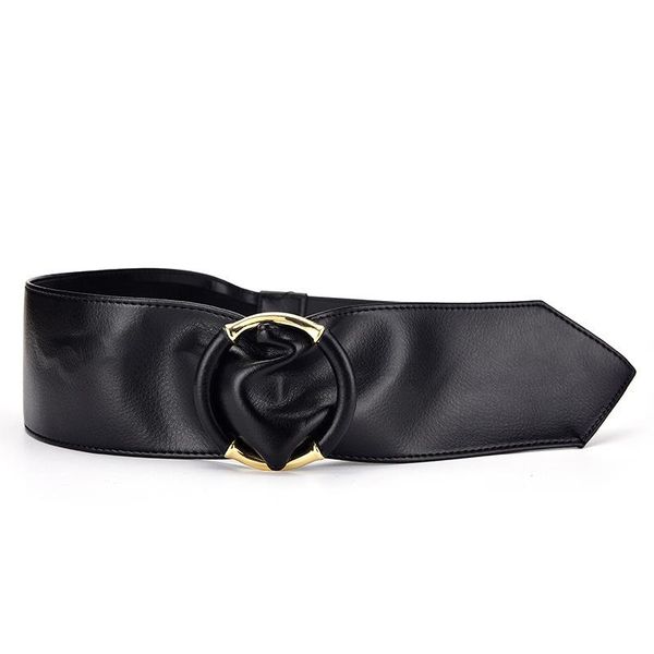 belts women's wide belt black girdle autumn and winter alloy round buckle decorative fashion all-match dress coat, Black;brown
belts women's wide belt black girdle autumn and winter alloy round buckle decorative fashion all-match dress coat, Black;brown