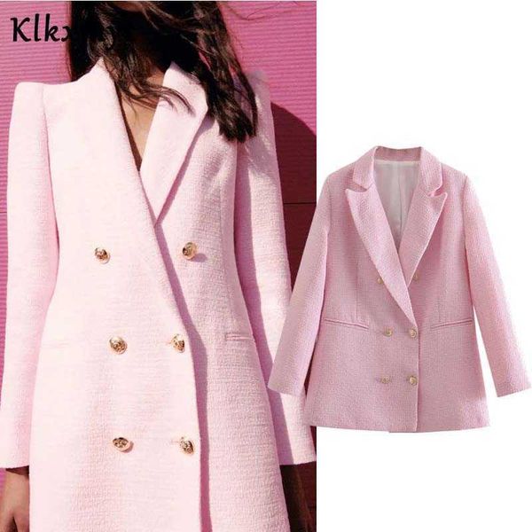 klkxmyt za women vintage pink texture tweed blazer coat office ladies long sleeve suits female outerwear chic 210527, White;black
klkxmyt za women vintage pink texture tweed blazer coat office ladies long sleeve suits female outerwear chic 210527, White;black