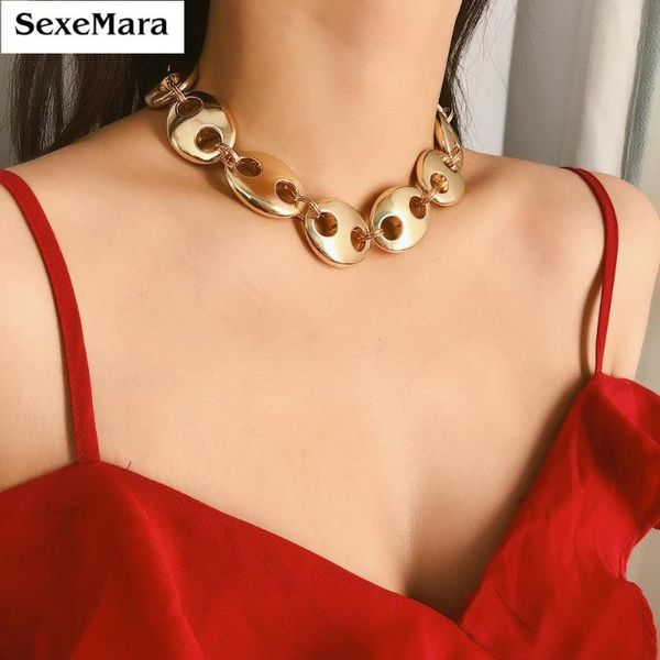 sexemara gold-filled solid necklace for women personality geometric chain item accessory simple pig nose buckle ccb wild jewelry chokers, Golden;silver
sexemara gold-filled solid necklace for women personality geometric chain item accessory simple pig nose buckle ccb wild jewelry chokers, Golden;silver