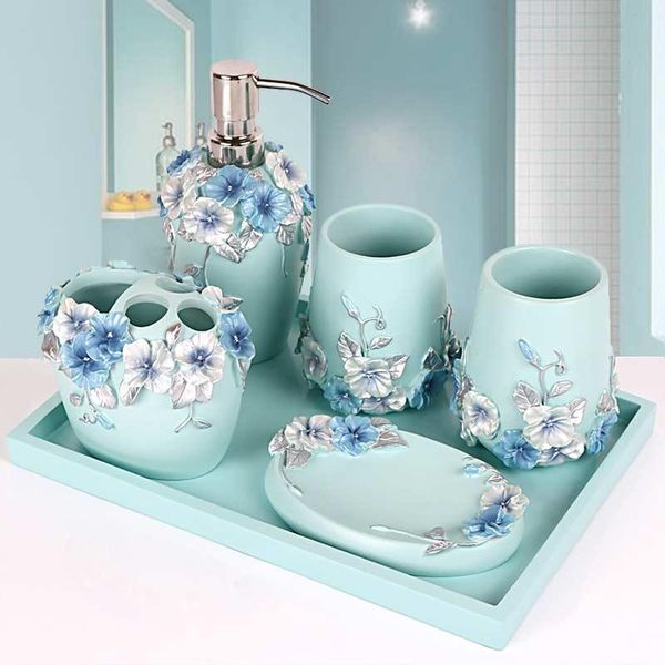 bath accessory set nordic bathroom decoration accessories simple resin romantic flower toothbrush holder soap dispenser tray supplies
bath accessory set nordic bathroom decoration accessories simple resin romantic flower toothbrush holder soap dispenser tray supplies