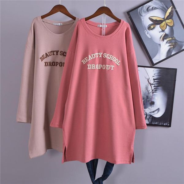 women's t-shirt 2021 autumn & winter arrival loose sanding thick long-sleeve thin embroidered letters long, White
women's t-shirt 2021 autumn & winter arrival loose sanding thick long-sleeve thin embroidered letters long, White