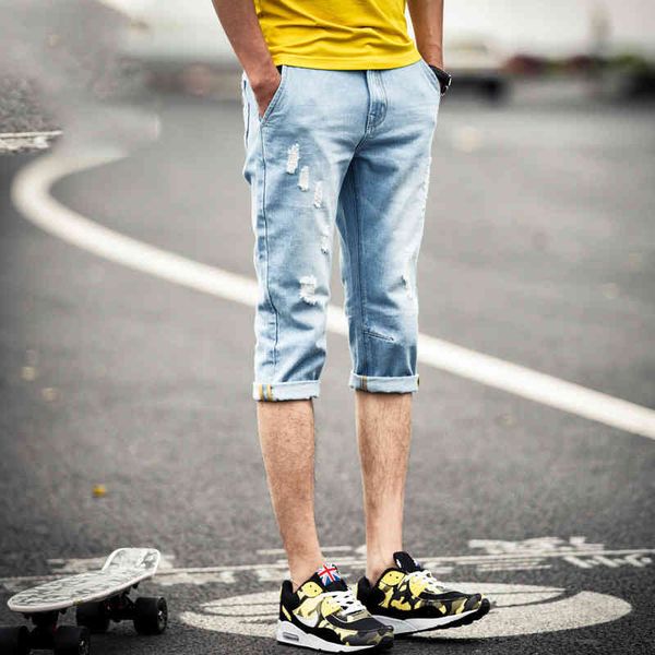 men's jeans fashion summer casual men's denim teenagers ripped hole hip hop jeans pantacourt homme biker trousers tik, Blue
men's jeans fashion summer casual men's denim teenagers ripped hole hip hop jeans pantacourt homme biker trousers tik, Blue