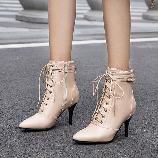 boots autumn 2021 fashion korean version pointed lace up side zipper thin high heels women's oversized, Black
boots autumn 2021 fashion korean version pointed lace up side zipper thin high heels women's oversized, Black