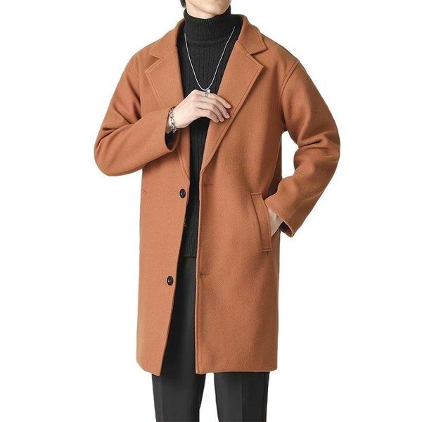 men's wool & blends coats fashion youthful vitality mens trench overcoat solid color woolen jackets men casual long coat, Black
men's wool & blends coats fashion youthful vitality mens trench overcoat solid color woolen jackets men casual long coat, Black