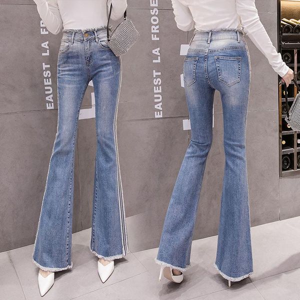 women's jeans fashion high waist women trousers button female pant slim stretch denim skinny full length flare pants for lady streetwar, Blue
women's jeans fashion high waist women trousers button female pant slim stretch denim skinny full length flare pants for lady streetwar, Blue