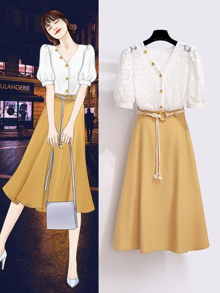 two piece dress ichoix 2 female office ensemble work lace jacket + long skirt elegant two pieces together 2 piece korean summer clothes inpk, White
two piece dress ichoix 2 female office ensemble work lace jacket + long skirt elegant two pieces together 2 piece korean summer clothes inpk, White