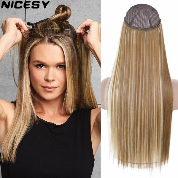 synthetic wigs nicesy 16/22inch invisible wire no clip halo hair long straigh ombre artificial blonde suitable for women, Black
synthetic wigs nicesy 16/22inch invisible wire no clip halo hair long straigh ombre artificial blonde suitable for women, Black