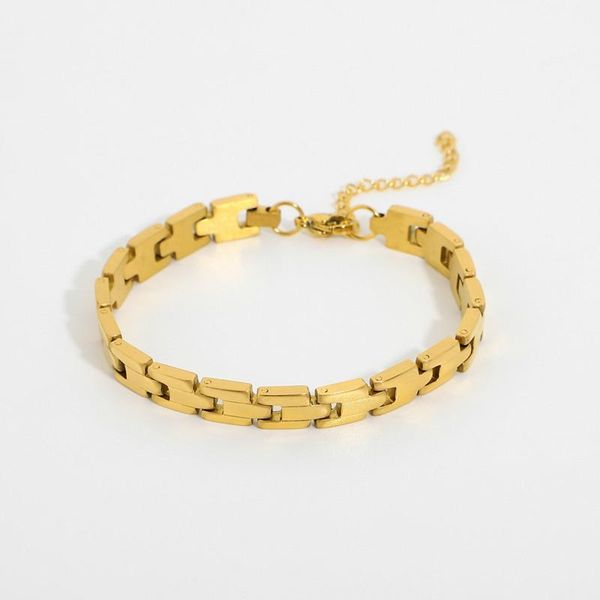 link, chain potcet korean fashion trend temperament women's titanium steel geometric bracelet retro personality jewelry, Black 
link, chain potcet korean fashion trend temperament women's titanium steel geometric bracelet retro personality jewelry, Black