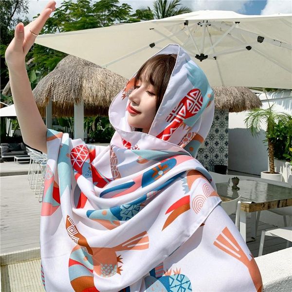 scarves dual-use beach towel women summer sea border sun shawl outside the scarf thin oversized hundreds of gauze silk, Blue;gray
scarves dual-use beach towel women summer sea border sun shawl outside the scarf thin oversized hundreds of gauze silk, Blue;gray