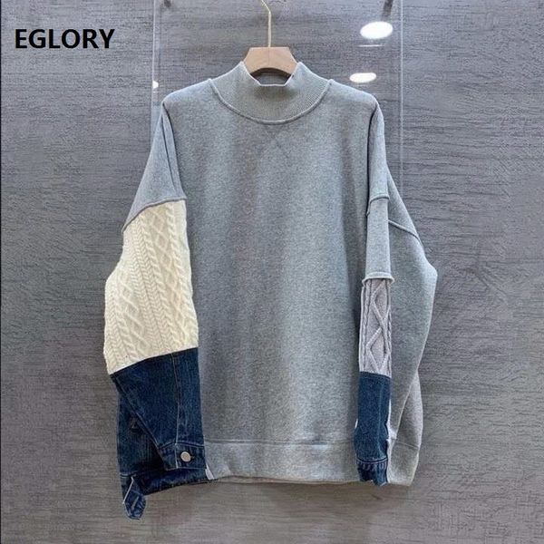sweaters new sweatshirts autumn winter loose women denim knitting patchwork long sleeve casual white grey, White;black
sweaters new sweatshirts autumn winter loose women denim knitting patchwork long sleeve casual white grey, White;black