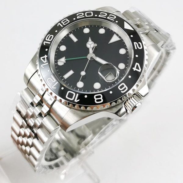 wristwatches 40mm sterile dial sapphire glass ceramic bezel seeing case back jubilee gmt date automatic men's wristwatch, Slivery;brown
wristwatches 40mm sterile dial sapphire glass ceramic bezel seeing case back jubilee gmt date automatic men's wristwatch, Slivery;brown