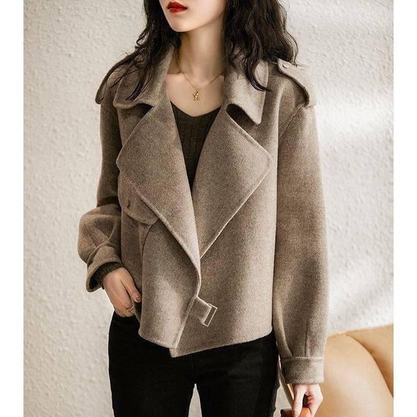 women's wool & blends women woolen coat loose short temperament was thin autumn warm parkas jacket 745, Black
women's wool & blends women woolen coat loose short temperament was thin autumn warm parkas jacket 745, Black