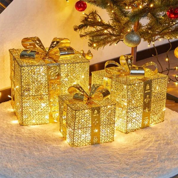 christmas decorations 3pcs/set decoration gift box with lights tree ornament luminous iron art home outdoor mall navidad xams
christmas decorations 3pcs/set decoration gift box with lights tree ornament luminous iron art home outdoor mall navidad xams