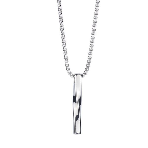 chains stainless steel men's punk rock twist long bar pendant necklace jewelry gift for him with chain, Silver
chains stainless steel men's punk rock twist long bar pendant necklace jewelry gift for him with chain, Silver