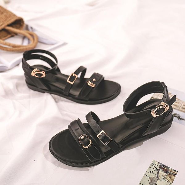 ankle strap buckle metal open toe women flat shoes fashion vintage summer outdoor casual hollow pu leather female sandals, Black
ankle strap buckle metal open toe women flat shoes fashion vintage summer outdoor casual hollow pu leather female sandals, Black