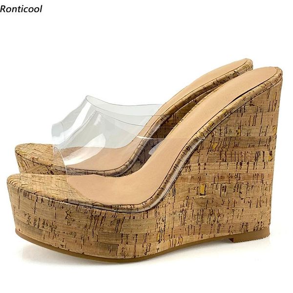 sandals ronticool arrival handwork women mules cork wedges heel open toe transparent party shoes us plus size 5-20, Black
sandals ronticool arrival handwork women mules cork wedges heel open toe transparent party shoes us plus size 5-20, Black
