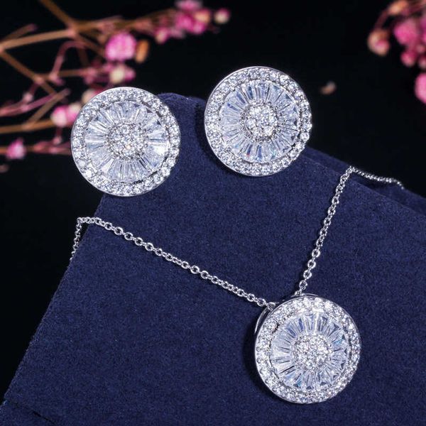 cz crystal women fashion jewellery shiny round cubic zircon necklace and earring jewelry set t039 210714, Silver
cz crystal women fashion jewellery shiny round cubic zircon necklace and earring jewelry set t039 210714, Silver