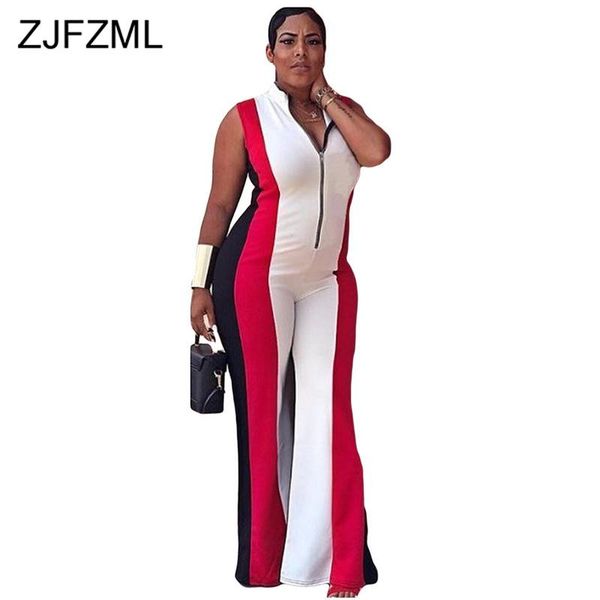 women's jumpsuits & rompers contrast color wide leg women sleeveless zipper front plus size party club stand collars loose bodysuits, Black;white
women's jumpsuits & rompers contrast color wide leg women sleeveless zipper front plus size party club stand collars loose bodysuits, Black;white