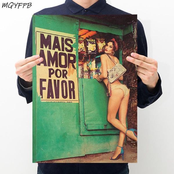 paintings girl kraft paper poster wall sticker decorative painting household products 50.58x35cm
paintings girl kraft paper poster wall sticker decorative painting household products 50.58x35cm