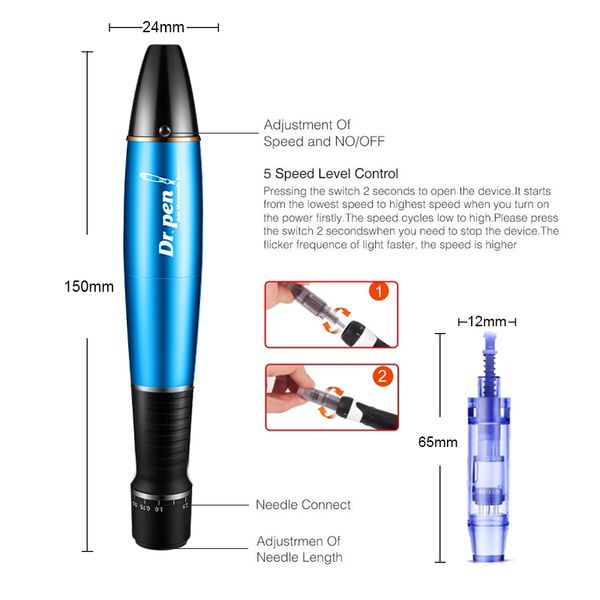 derma pen dr. pen a1 button 5 levels adjustment electric microneedle skin care scars wrinkles stretch marks removal instrument p
derma pen dr. pen a1 button 5 levels adjustment electric microneedle skin care scars wrinkles stretch marks removal instrument p