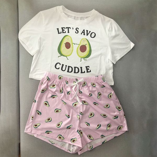 2021womens sleepwear cute cartoon print short set avocado pajamas for women pajama set sweet short sleeve summer pijama pyjama set, Black;red
2021womens sleepwear cute cartoon print short set avocado pajamas for women pajama set sweet short sleeve summer pijama pyjama set, Black;red