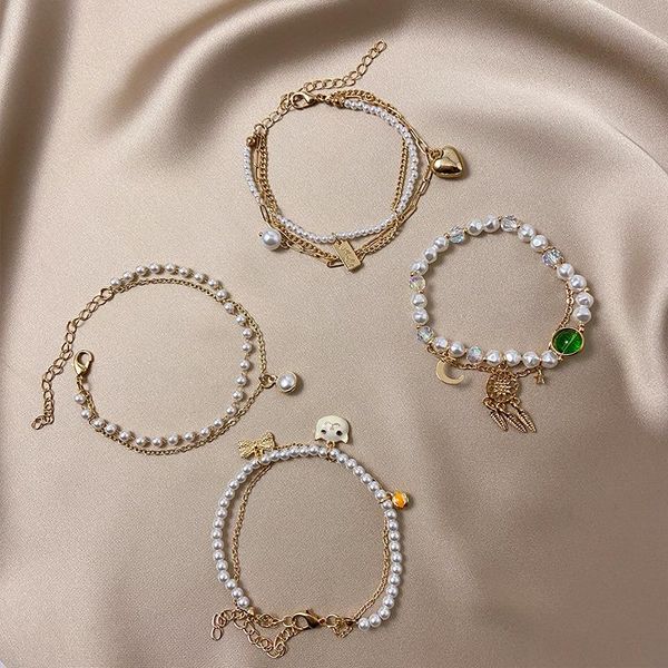 charm bracelets vintage bracelet for women beaded wrist chain with stylish pendant adjustable length multi-layer jewelry girls ea, Golden;silver
charm bracelets vintage bracelet for women beaded wrist chain with stylish pendant adjustable length multi-layer jewelry girls ea, Golden;silver