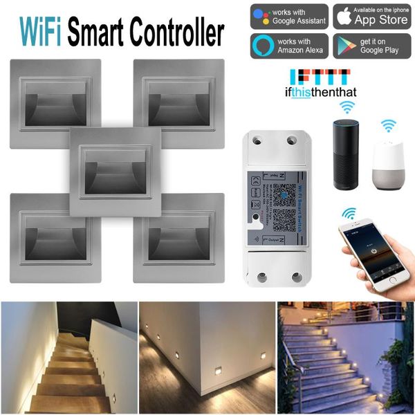 wall lamps 2.5w led recessed step stair corner deck lights hall corridor lamp+wifi switch controller timer fit for alexa google home
wall lamps 2.5w led recessed step stair corner deck lights hall corridor lamp+wifi switch controller timer fit for alexa google home