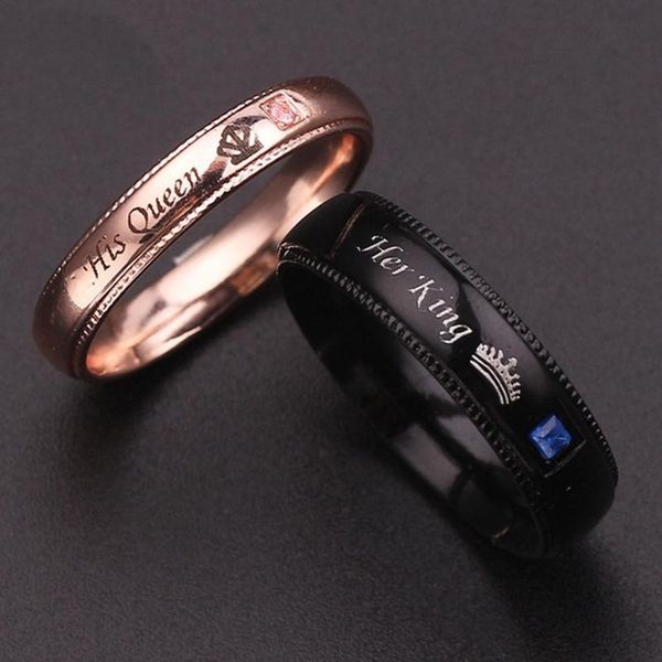 wedding rings fashion his queen her king couple ring crown stainless steel for women men jewelry black silver color, Slivery;golden
wedding rings fashion his queen her king couple ring crown stainless steel for women men jewelry black silver color, Slivery;golden