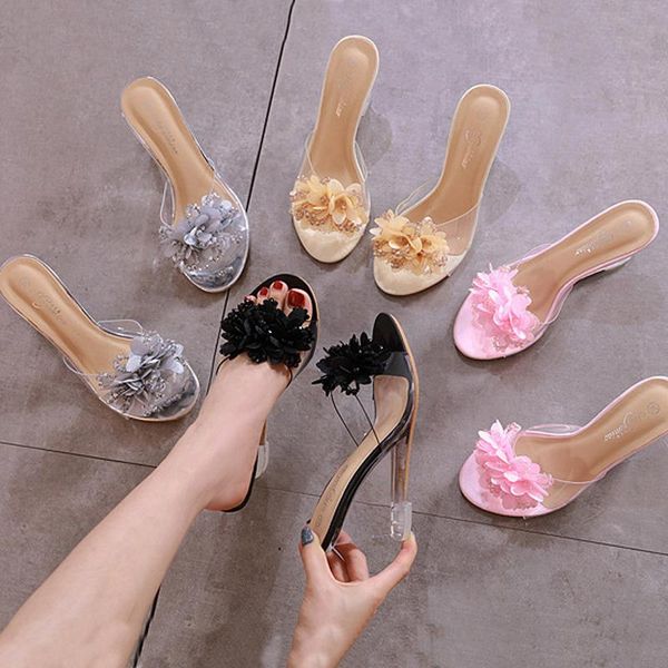 fashion flower transparent high heels slippers women 2021 summer 8cm crystal wedges sandals bling concise shoes tws098, Black
fashion flower transparent high heels slippers women 2021 summer 8cm crystal wedges sandals bling concise shoes tws098, Black