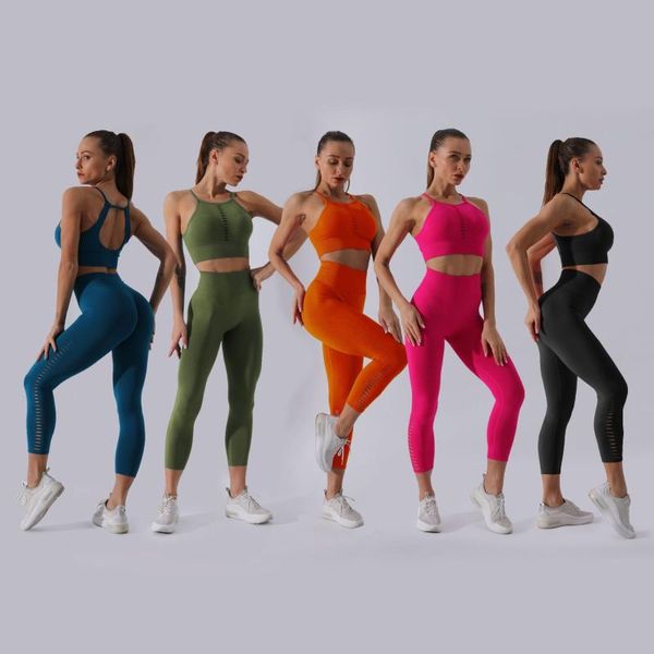women's leggings women fitness gym suit workout clothes hollow out mesh crop and two piece sport set, Black
women's leggings women fitness gym suit workout clothes hollow out mesh crop and two piece sport set, Black