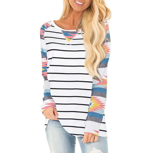 women's t-shirt daily fashion loose polyester autumn winter soft printed casual work striped long sleeves crew neck women t shirt, White
women's t-shirt daily fashion loose polyester autumn winter soft printed casual work striped long sleeves crew neck women t shirt, White