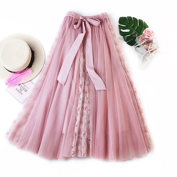 skirt long waist bowtie decorated lace mesh patch women skirts pink jupe femme tulle skirt saia faldas, Black
skirt long waist bowtie decorated lace mesh patch women skirts pink jupe femme tulle skirt saia faldas, Black