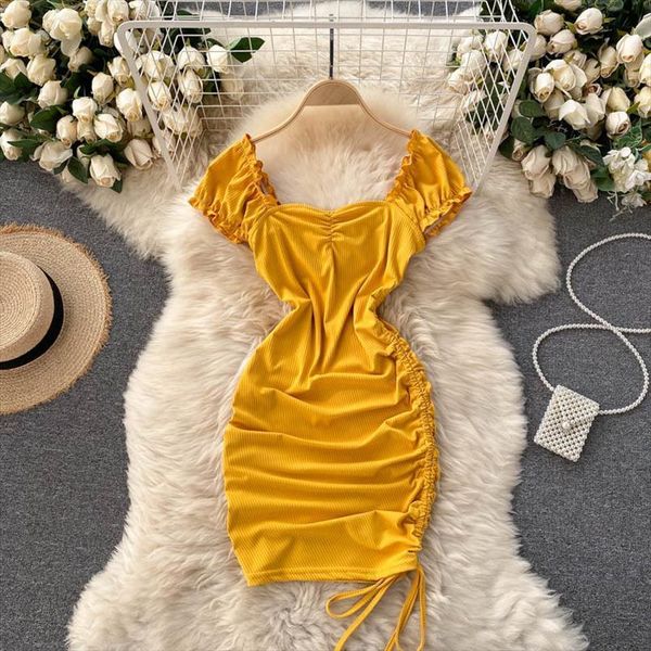 ribbed bodycon party fashion womens dresses streetwear solid square collar short sleeve ruched drawstring knitted women summer, Black;gray
ribbed bodycon party fashion womens dresses streetwear solid square collar short sleeve ruched drawstring knitted women summer, Black;gray